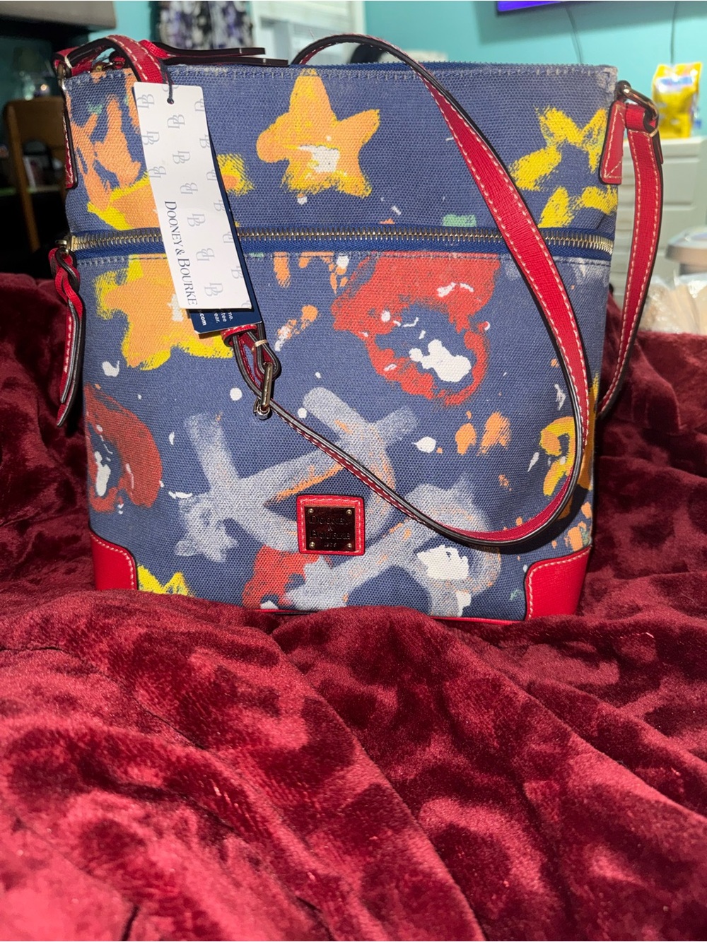 Dooney & Bourke Vintage Denim and Leather crossbody New with tags